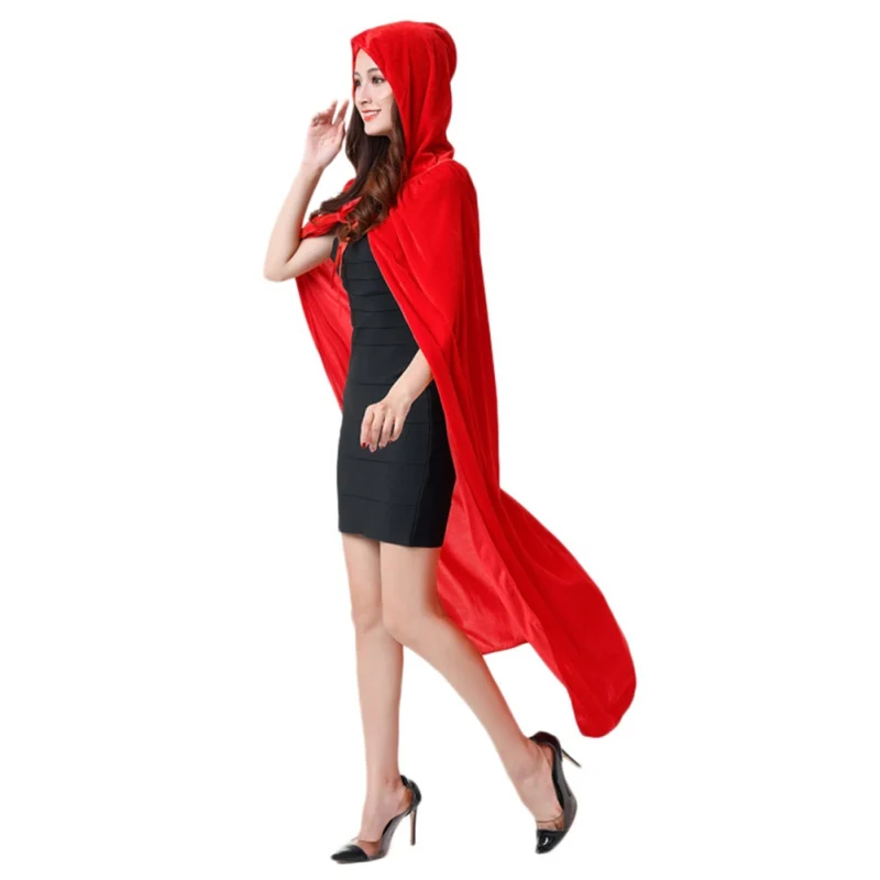 Длинный бархатный плащ с капюшоном на Рождество и Хэллоуин Верхняя одежда |