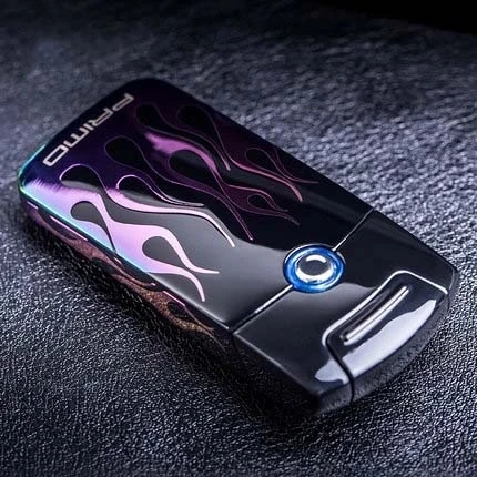 Плазменная зажигалка металлическая USB перезаряжаемая беспламенная с датчиком