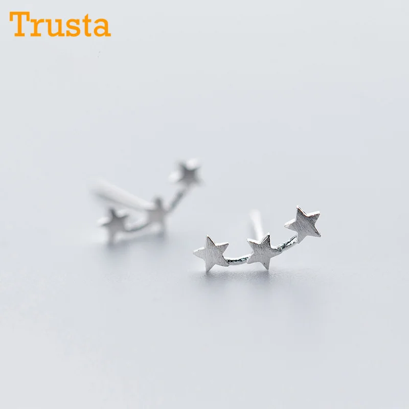 Trusta 100% Стерлинговое Серебро 925 пробы женские модные милые миниатюрные серьги