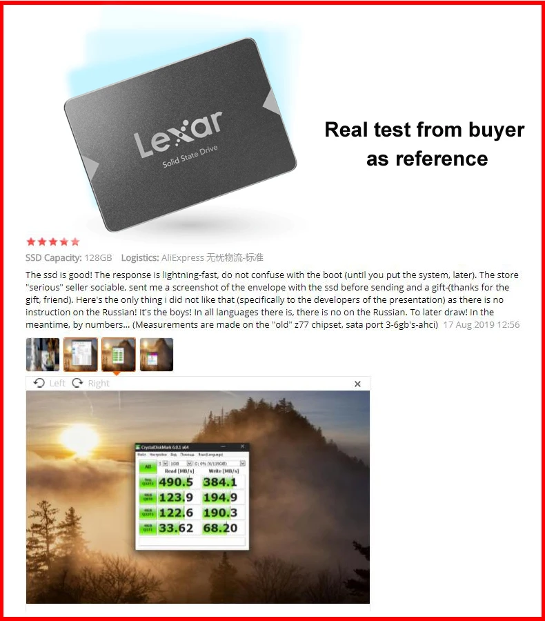 Lexar NS100 SSD 128GB 256GB SATA 3 2,5 дюймов Внутренний твердотельный диск 6 ГБ/сек. жесткий диск HD SSD для ноутбуков
