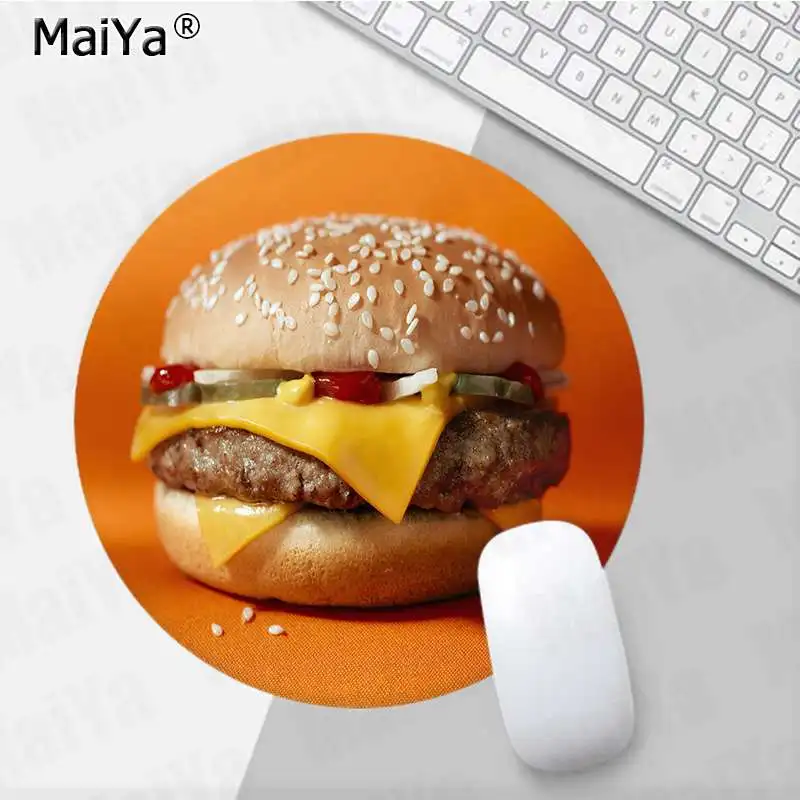 

MaiYa French fries and Hamburger Silicone round mouse Pad to Mouse Game Anti-Slip Laptop PC Mice Pad Mat gaming Mousepad