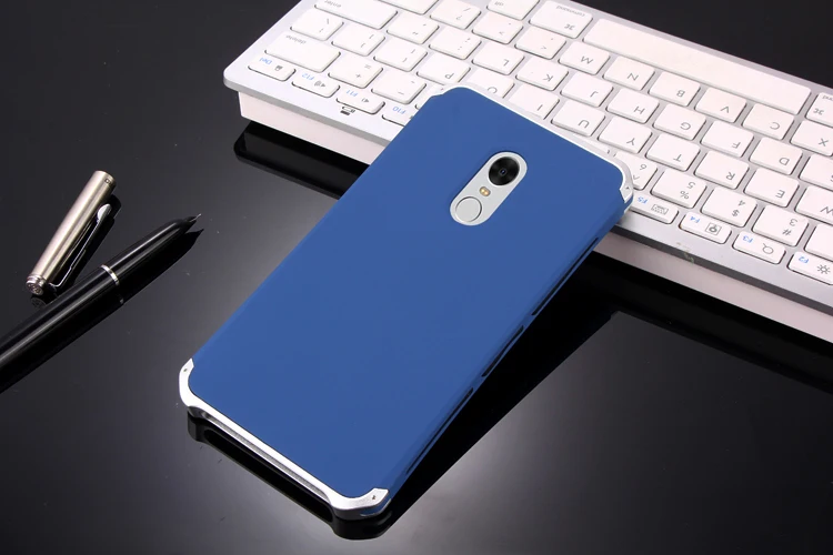 Blue Silver Side Текстурированная антиосенняя Металлическая Рамка PC BackPlate для Redmi Note 4X Note4 Global алюминиевый сплав бампер чехол Note 4 крышка с подарком - Цвет: Blue Silver Side