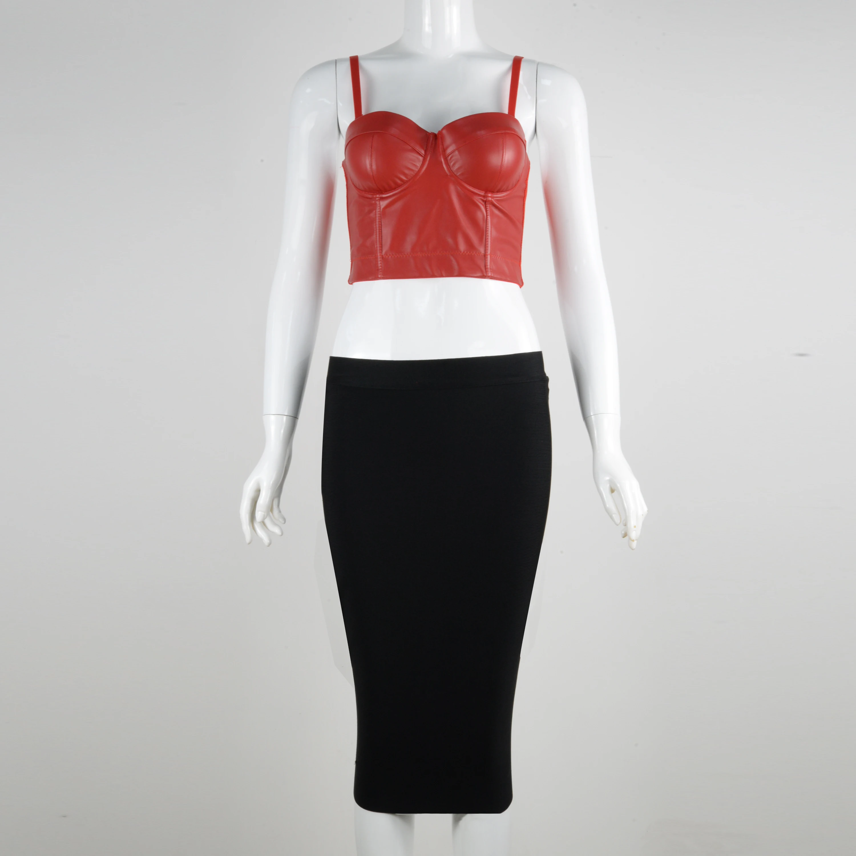 Новое поступление 2020 женские сексуальные топы из искусственной кожи черные