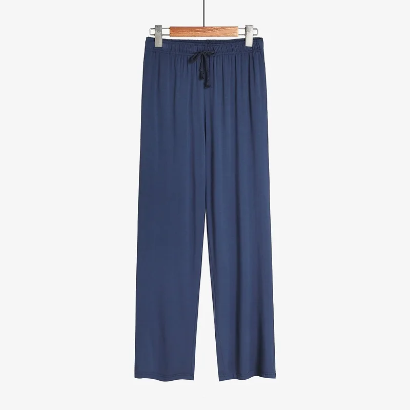 Plus Size Men Summer Long Sleeping Pants Mens Sleepwear Casual Sleep Trousers Loose Comfortable Elastic Sleep Bottoms Homewear