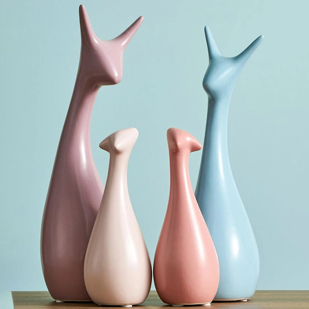 Шикарное искусство абстрактная скульптура Орнамент Дерево олень Статуэтка