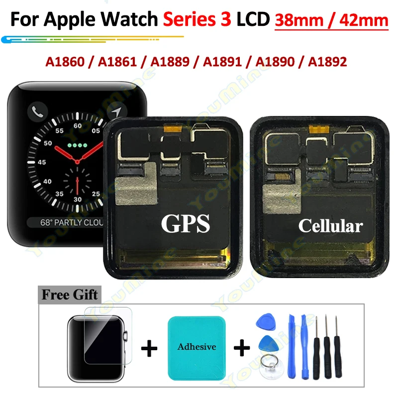 Для Apple Watch Series 3 ЖК дисплей сенсорный экран дигитайзер 38 мм/42 мм Pantalla Замена для