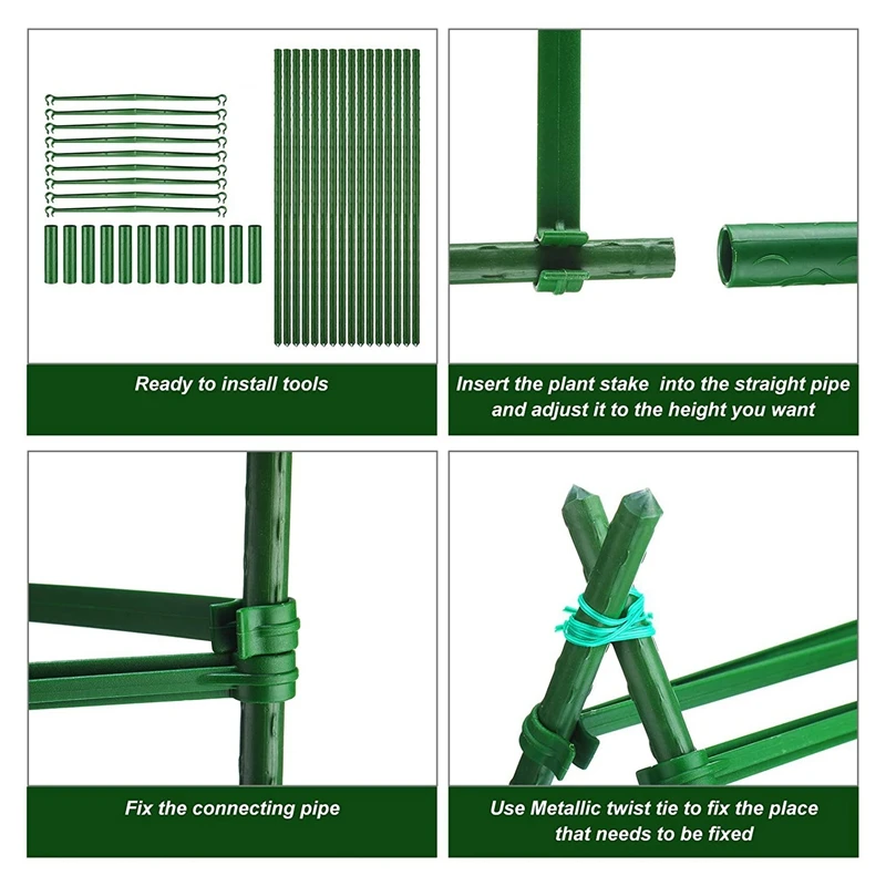 

Tomato Cages Supports Deformable Assembled Set Tomato Stakes Assembled Garden Stakes Climbing Plant Support 108 Pcs