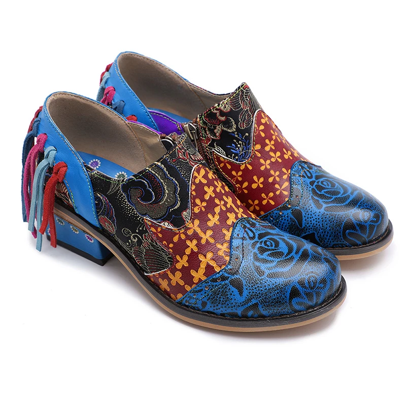 SONDR Большие размеры женская обувь голубого цвета на квадратном каблуке лодочки