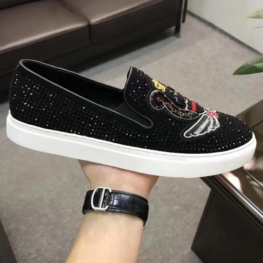 2021 весеннее платье с вышивкой Мужская обувь Модные туфли на плоской подошве