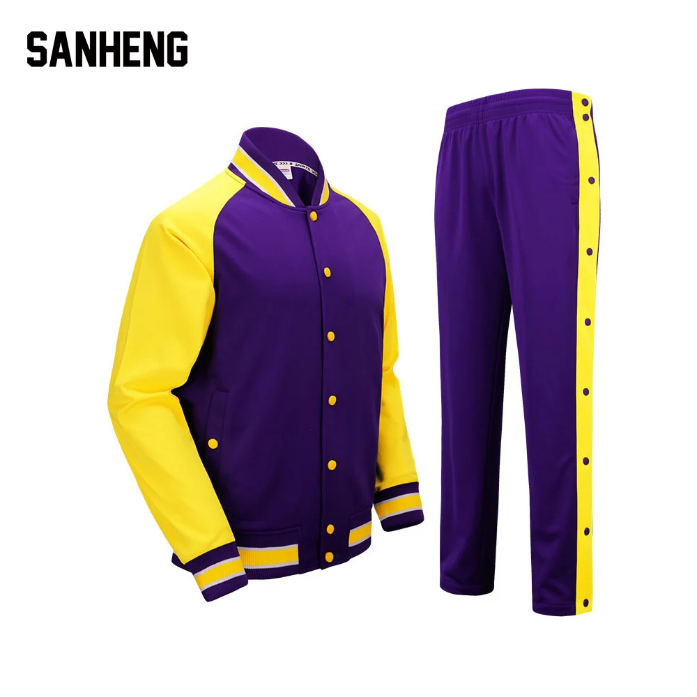 SANHENG Men's Basketball Jersey Competition Uniforms Suits Full Button Pants Sports Clothes Sets Custom Basketball Jerseys 513AB