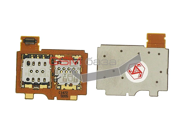 Nokia 808 PureView - Комбинированный считыватель SIM/ Micro SD карт на плате (I0006) Оригинал