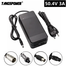 50.4V 3A Lithium Battery electric bike Charger For 12S 44.4V Li-ion battery pack e-bike Charger high quality Plug EU/US/UK/AU