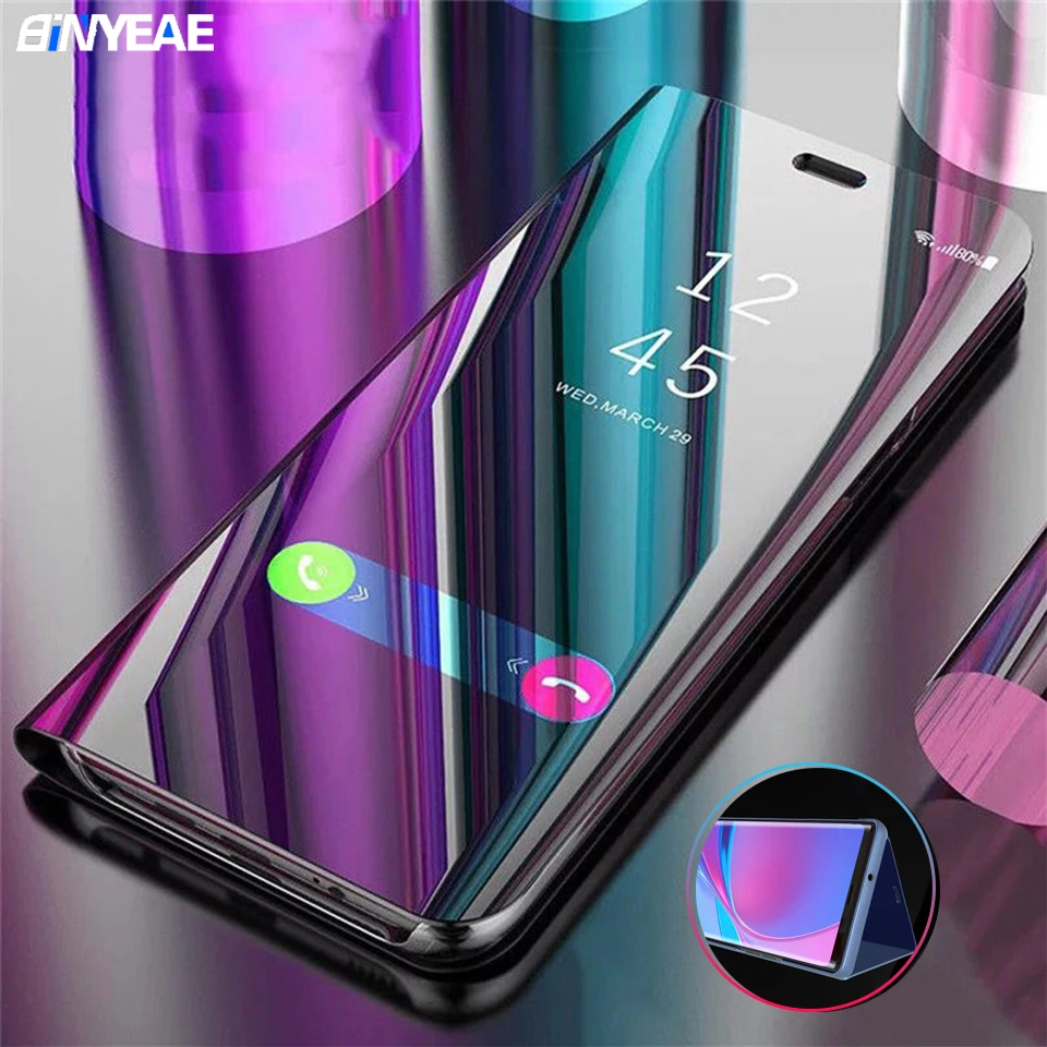 Чехол для Samsung A51 S20 Plus роскошный откидной с подставкой прозрачный зеркальный