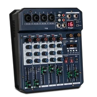 depusheng t6 audio mixer 6 channel sound controller interface with usb 16bit dsp processor soundcard for pc recording streaming