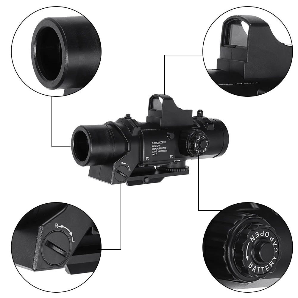 Телескоп с линзой 4x голографический прицел тактический красной точкой телескоп