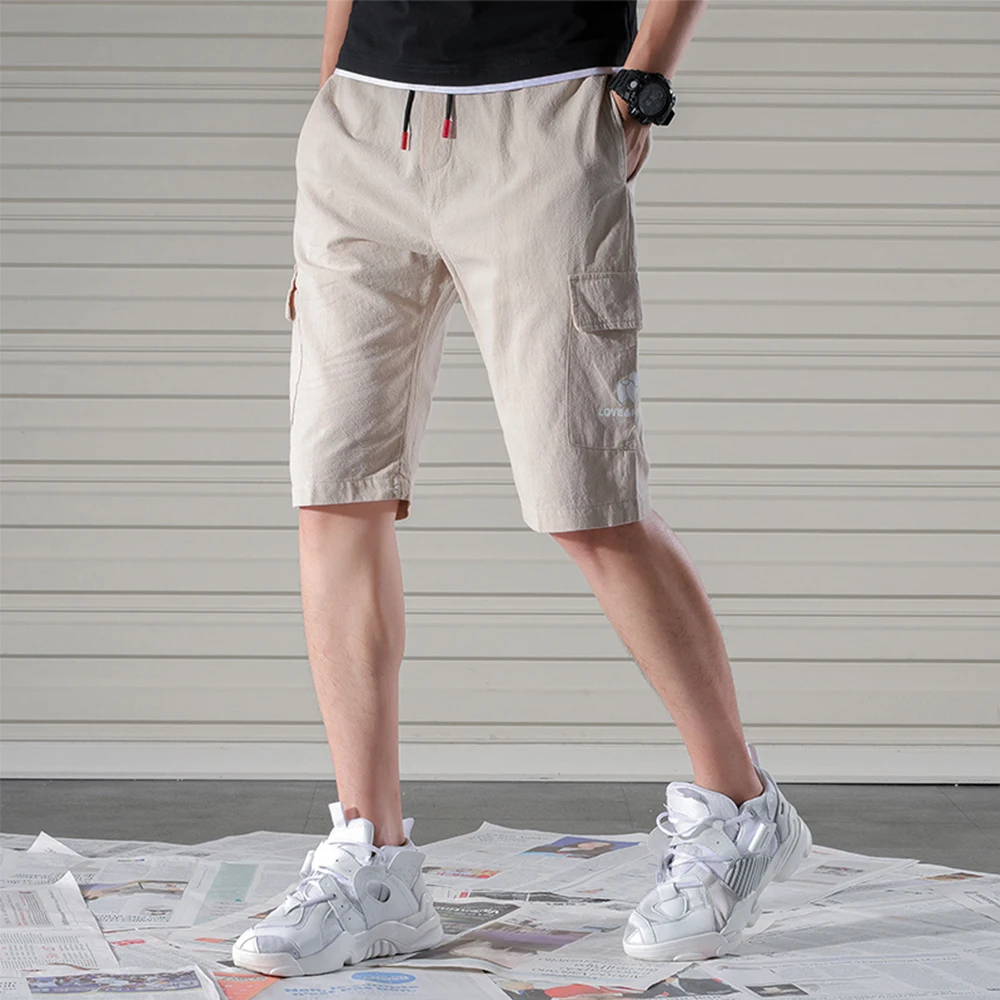 

Casual overalls men's Summer Boys' shorts thin men's pants mix and match five point pants trend middle pants handsome