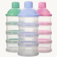 4 layer portable grid formula milk powder dispenser baby accessories plastic cereal food container infant feeding storage box
