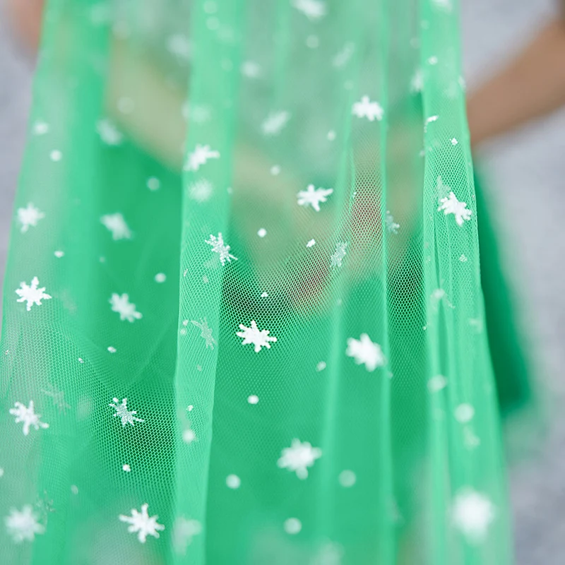 Детский костюм принцессы зеленое кружевное платье с накидкой из тюля для девочек