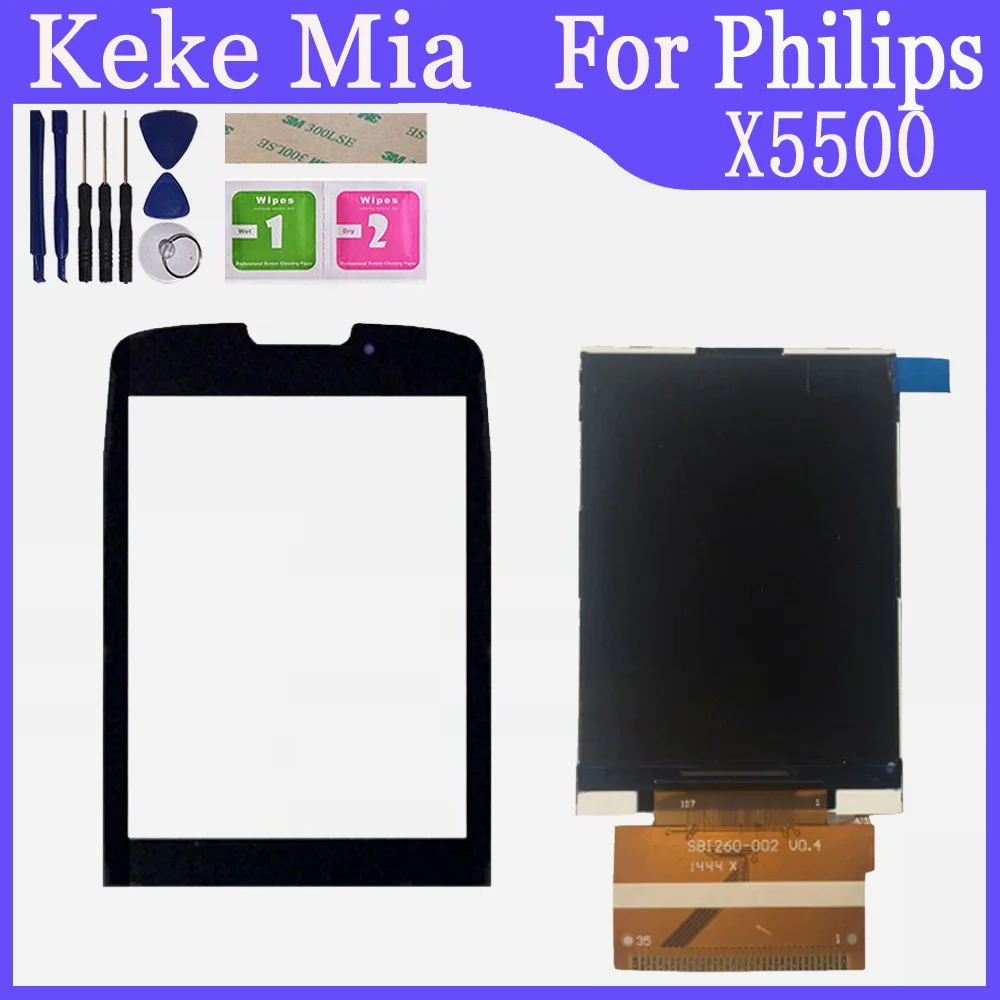 Для Philips E168 CTE168 E560 CTE560 E570 E571 X1560 X1561 X5500 отдельный ЖК-дисплей с сенсорным экраном сенсор стекло объектив черный