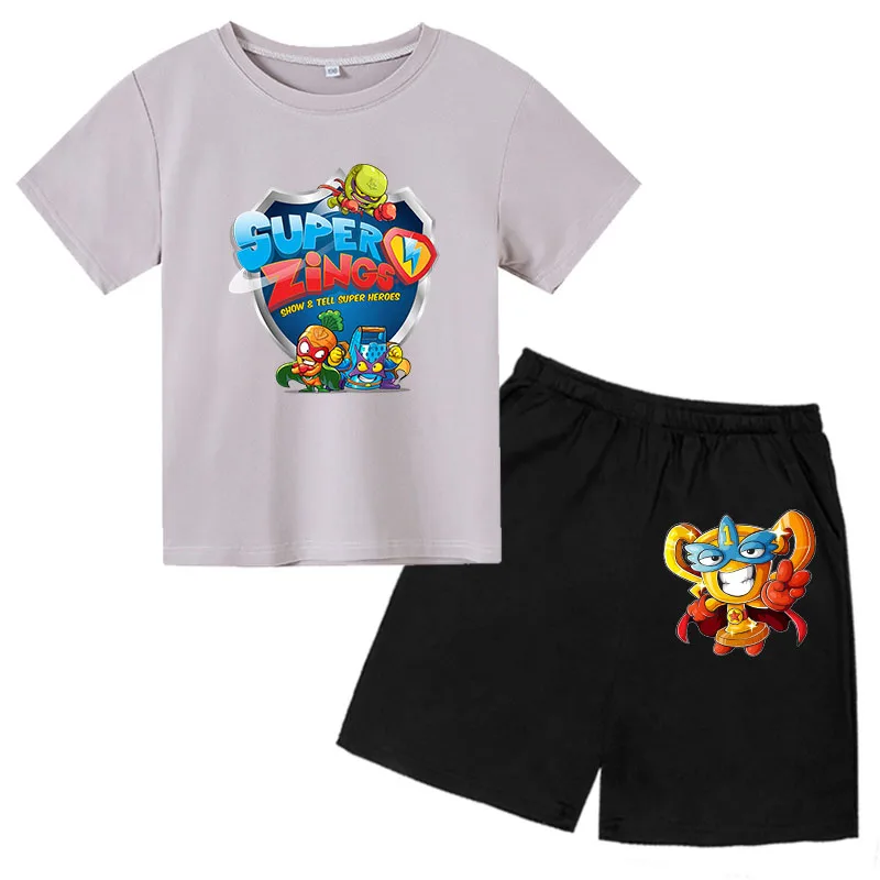 

Boys Clothes Sets 2021 Summer Kid T-shirt+shorts 2pc Girls Super Zings Sport Suit For 4-14 Years Kids Costume Children Clothing