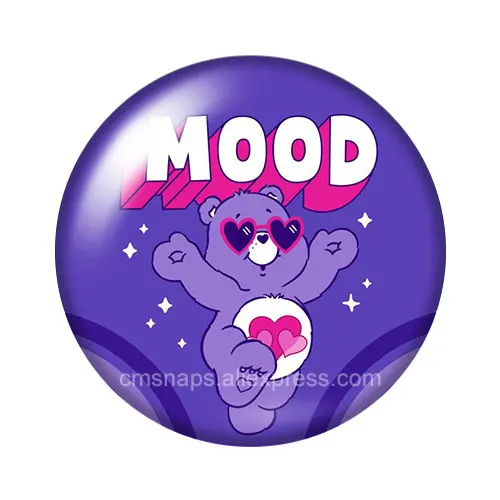 DB1147-17 Прекрасный Care Bears стильная футболка с изображением персонажей видеоигр 18 мм кнопки 10 шт, смешанные цвета, круглый стеклянный кабошон стиль для украшение с защелкой - Окраска металла: DB1147-17
