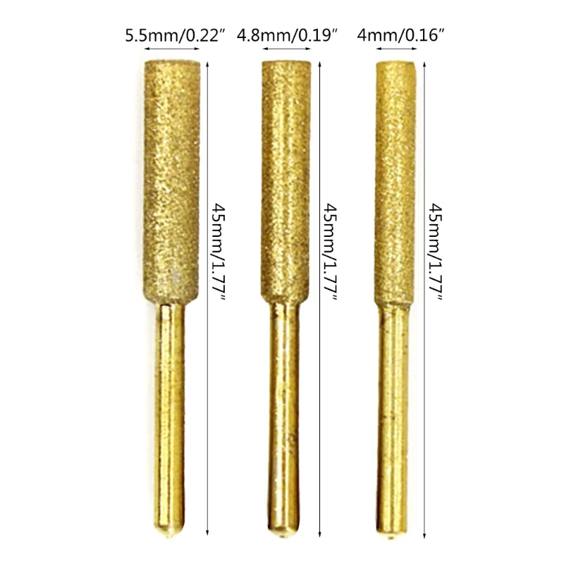 

5 Pcs Metal Diamond Coated Mounted Head Wheel Points Chain Saw Grinding Head Grinding Rotary Bit Shank Emery Grinding Headp