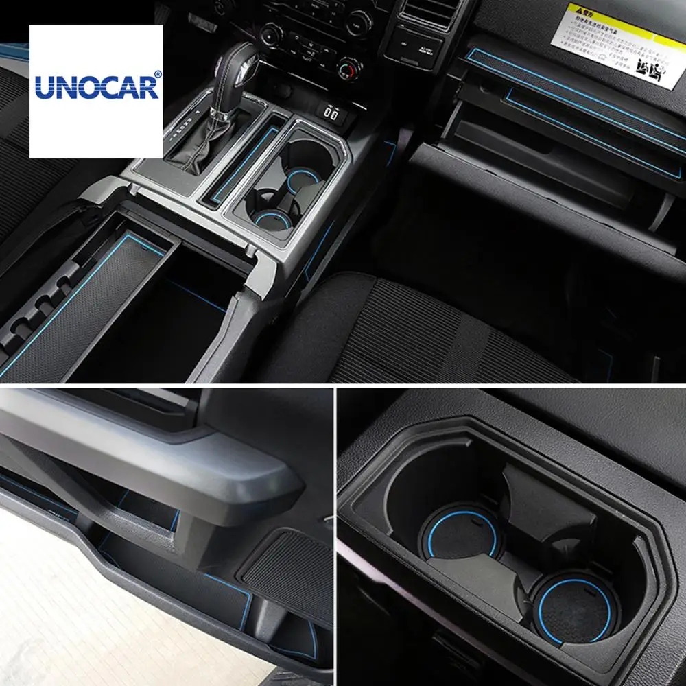 

Car style For Ford Raptor F150 Interior door slot mat, water cup mat, antiskid, full set of auto decoration accessories