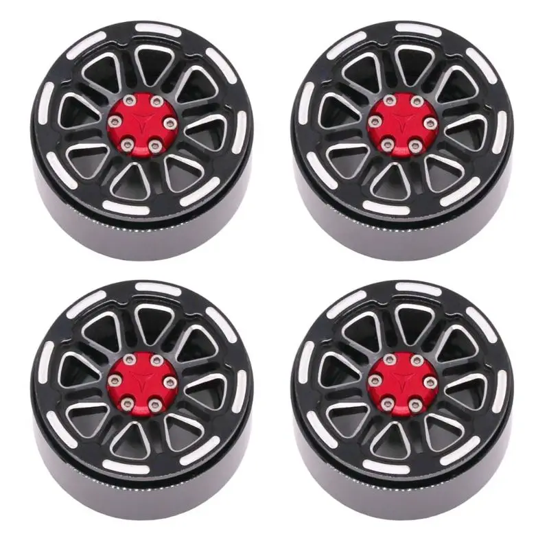 

4pcs/set 1.9in CNC Aluminum Alloy Beadlock Wheel Rim for TRX4 SCX10 D90 1/10 RC Crawler Car Modified Accessories