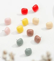 south korea simple summer new color acrylic earrings small square geometry ins girl earrings earrings female