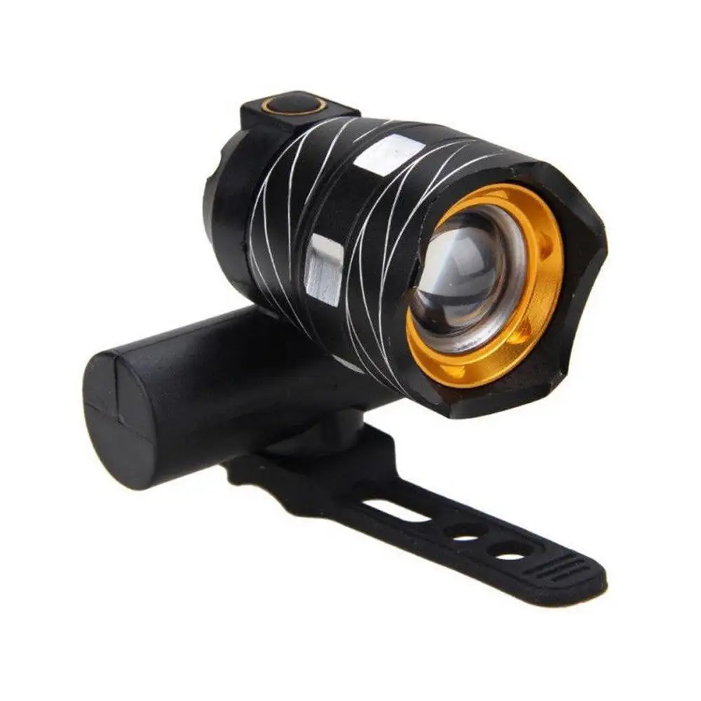 

USB Rechargeable T6 LED MTB Bike Headlight Bicycle Front Light Black/Gold 1Pc