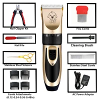 professional pet clippers rechargeable cordless dog hair trimmer pet grooming tool with flea comb scissors nail clippers kits