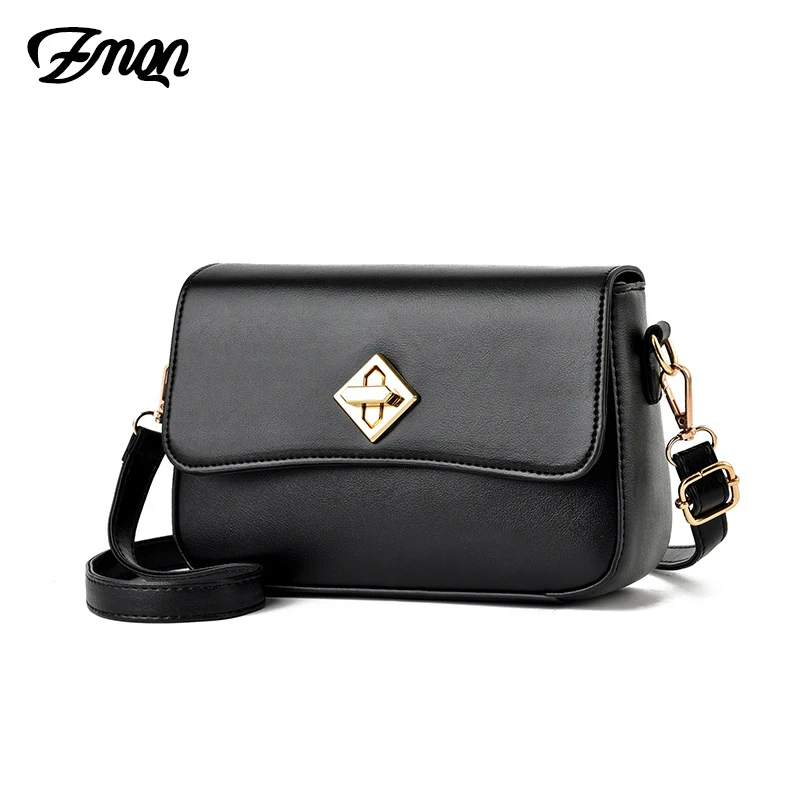 ZMQN женская сумка через плечо модная черная мессенджер из искусственной кожи с