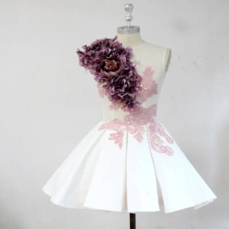 

Короткое коктейльное платье с цветочными блестками и кружевной аппликацией, вечернее мини-платье для девушек Yong вечерние платья 2021