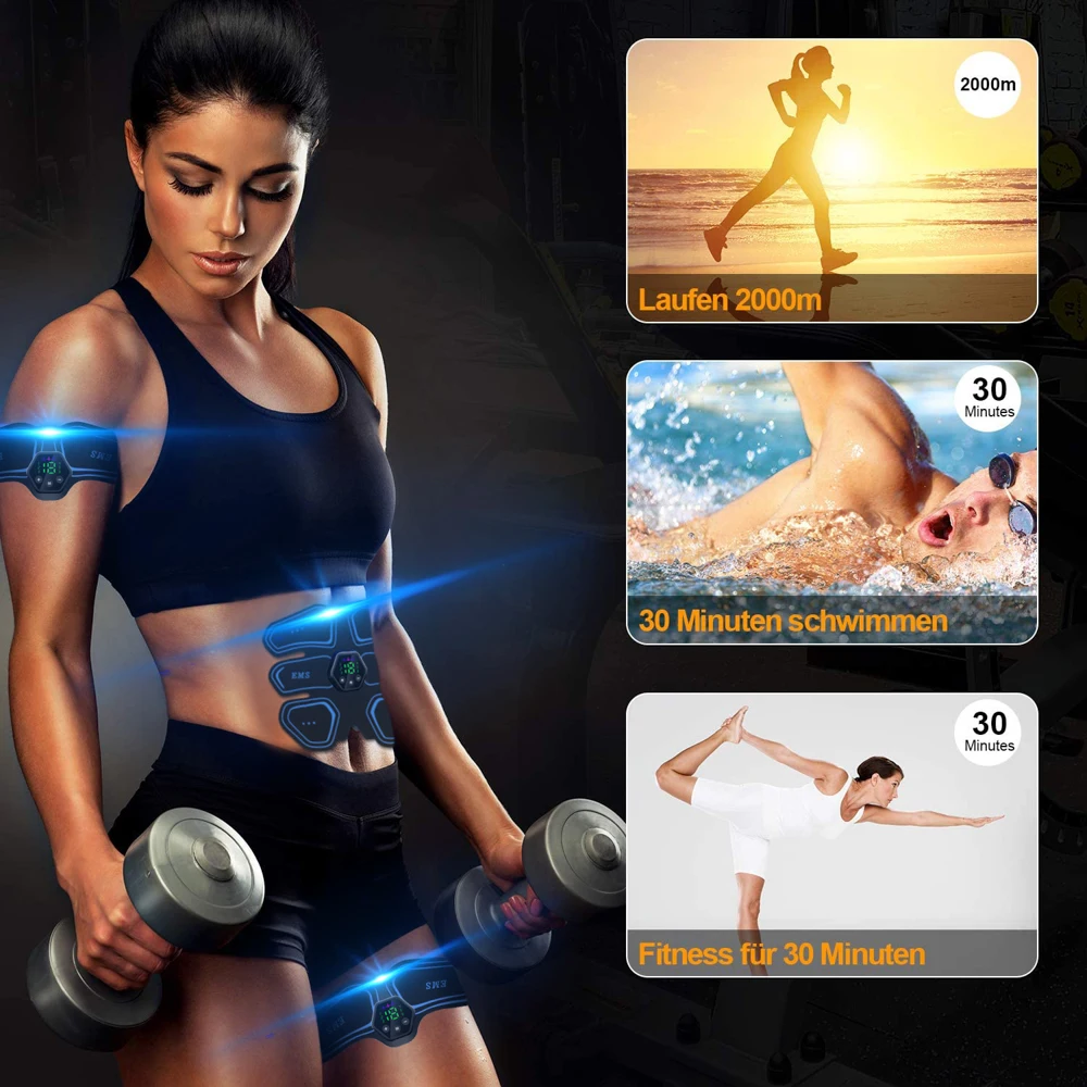 EMS Muscle Stimulator Abdominal Hip Trainer Toner USB Abs Fitness Training Home Gym Weight Loss Body Slimming LCD Display |