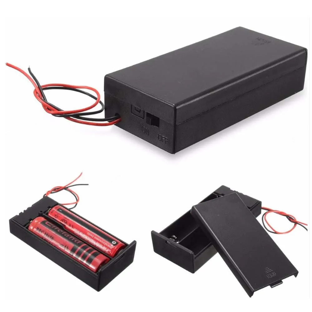 

New 18650 Battery Storage Case 3.7V For 2x18650 Batteries Holder Box Container With 2 Slots ON/OFF Switch