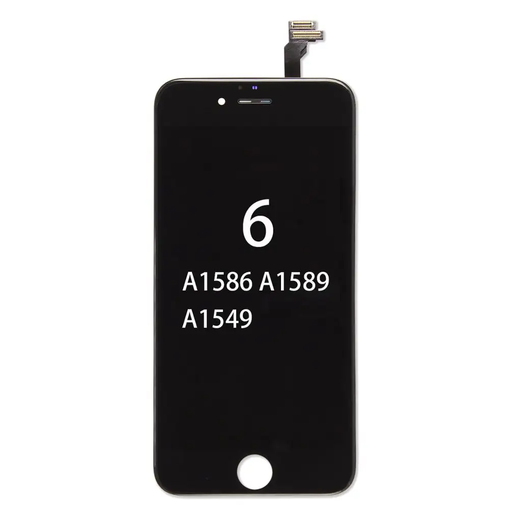 for iPhone 6 Black Черный/белый класс AAA+ ЖК-дисплей для iPhone 5 5S 6 6 S 7 3D сенсорный дигитайзер сборка экрана Ecran Замена+ закаленное стекло - Цвет: for iPhone 6 Black