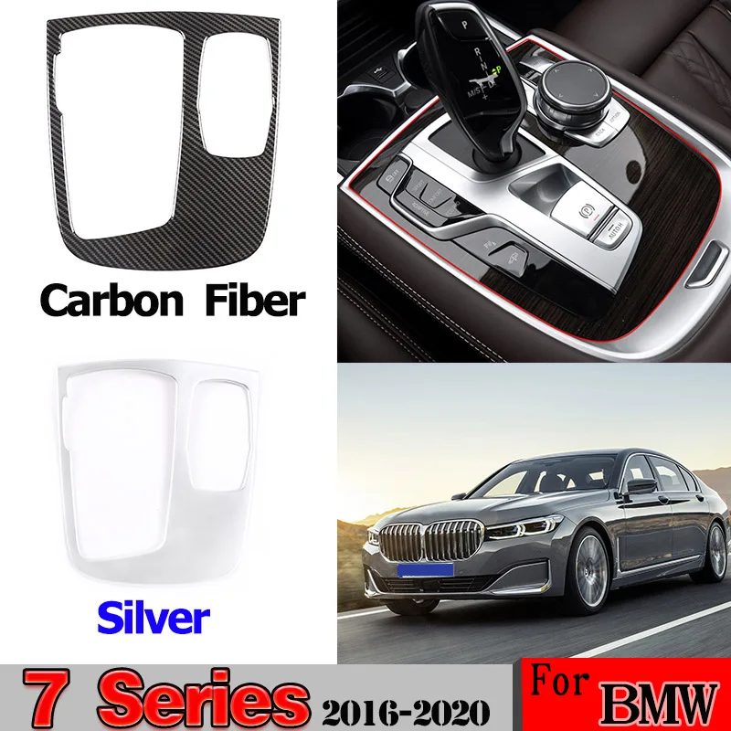 

ABS Chrome/Carbon Fiber For BMW 7 Series G11 G12 2016-2020 Car Interior Central Control Multimedia Knob Frame Trim Accessories