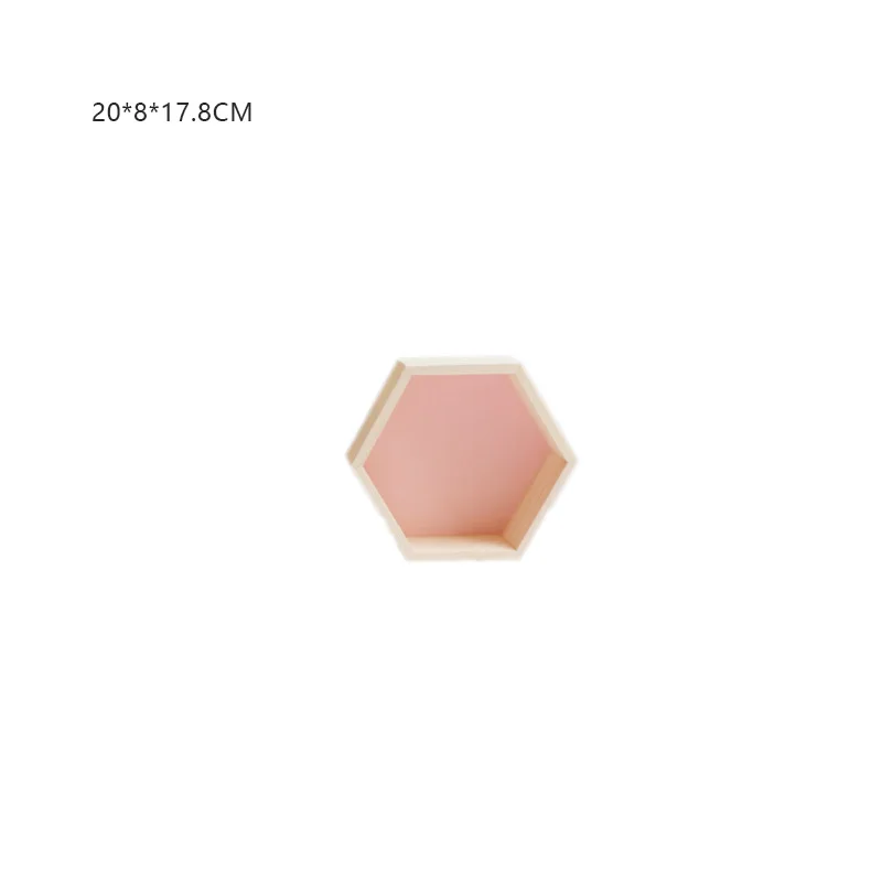 Small hexagon Ins розовая серия, деревянная полка, украшение для детской спальни, детской комнаты, Декор, милые Креативные копилки для девочек - Цвет: Small hexagon