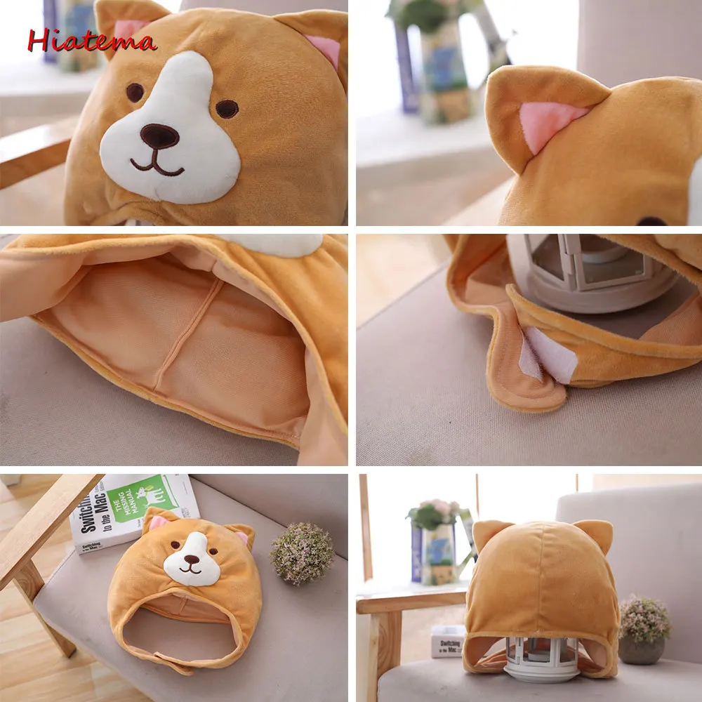 

Animal Corgi Shiba Inu Dog Hat with Moving Ears Warm Plush Sweet Cute Novelty Adult Kids Gift Hat