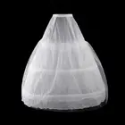 Женское Двухслойное Сетчатое платье, 3 обруча, белое свадебное платье, подъюбник, эластичный пояс, трапециевидная юбка