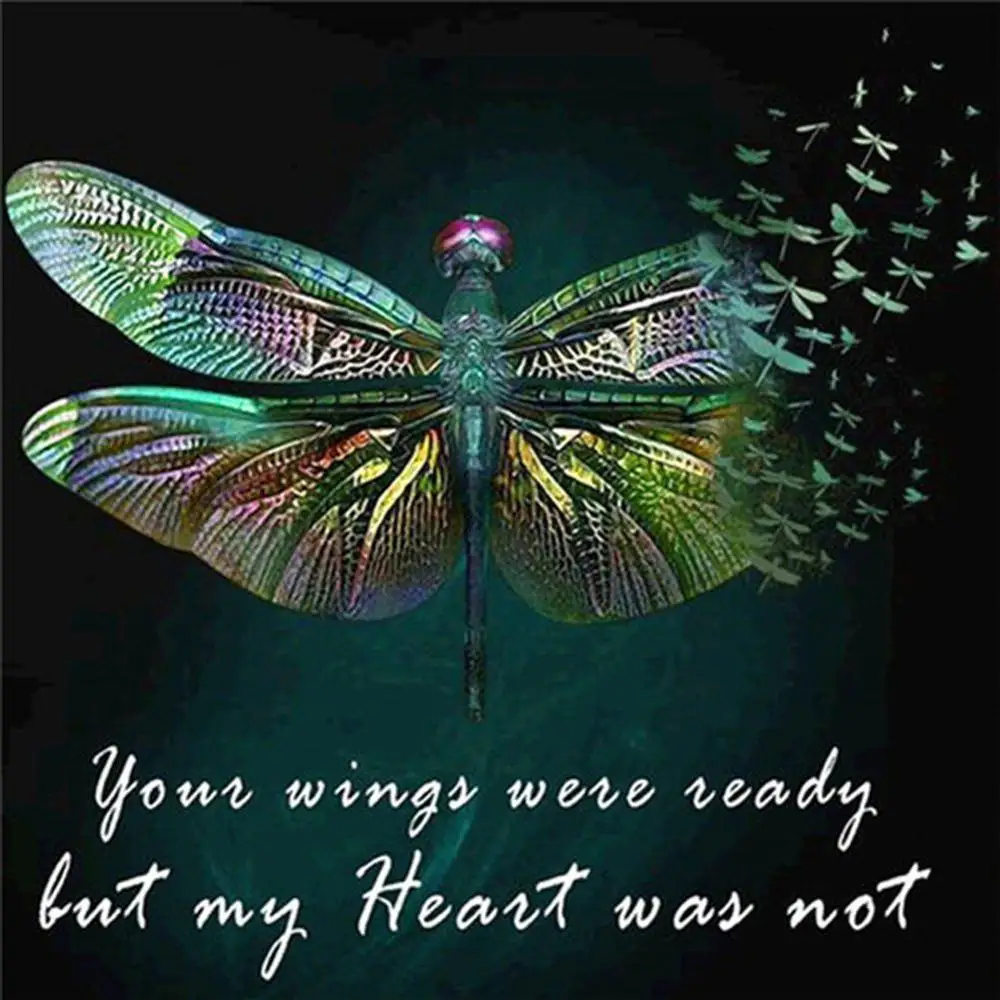 Алмазная мозаика полный 5D дрель вышивка крестом Стрекоза Вышивка ручной работы