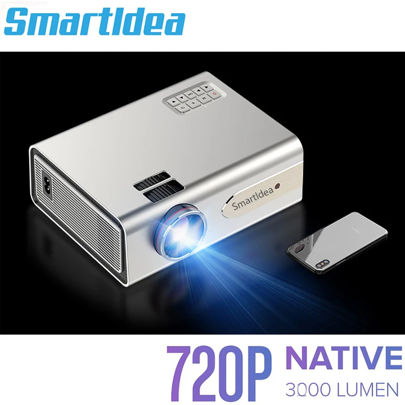 Smartldea 1920x720p Портативный светодиодный проектор Поддержка 1080P HD USB Домашний