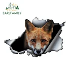 EARLFAMILY 13 см x 8,5 см, красная лиса, автомобильная наклейка, рваная металлическая наклейка, Светоотражающие Водонепроницаемые стильные Мультяшные украшения для автомобиля