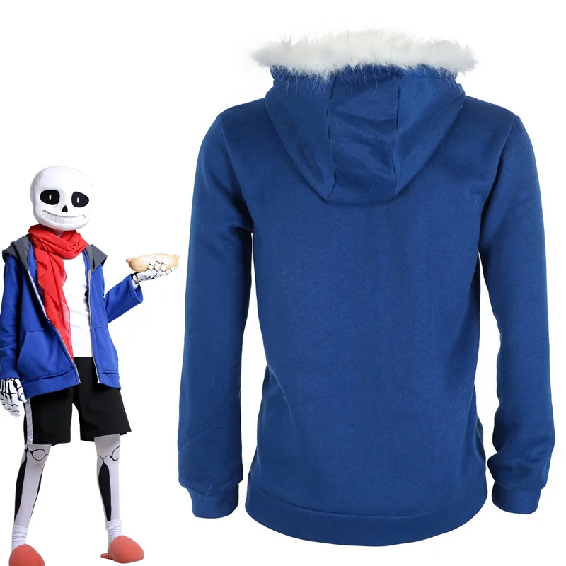 Sans Undertale/карнавальный костюм; толстовки с капюшоном; Маска; свежая куртка со скелетом; бархатный свитер на молнии с капюшоном; анимационное игровое снаряжение