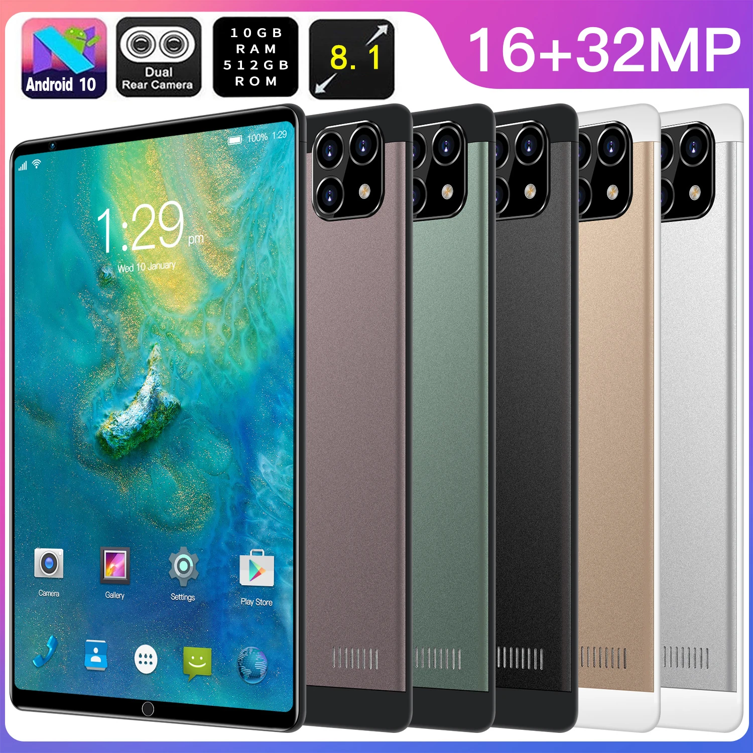 

2021 Hot Sale Tablet PC X22 8.1inch 5600mAh 4G 5G Network Wifi Double SIM Card 10+512GB Phone Call PC 10-Core Android 10.0 Pad