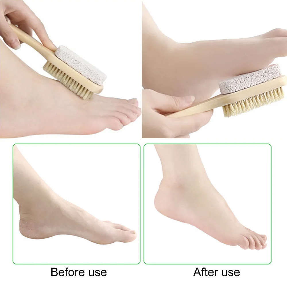 1*2 в 1 педикюрная щетка и пемза камень скребок для ног комбинация Отшелушивающий