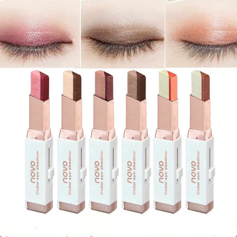

2020 New Professional 3D Eye Shadows Make Up Waterproof Double Color Nude Pink Red Eyeshadow Pigment Makeup Stick