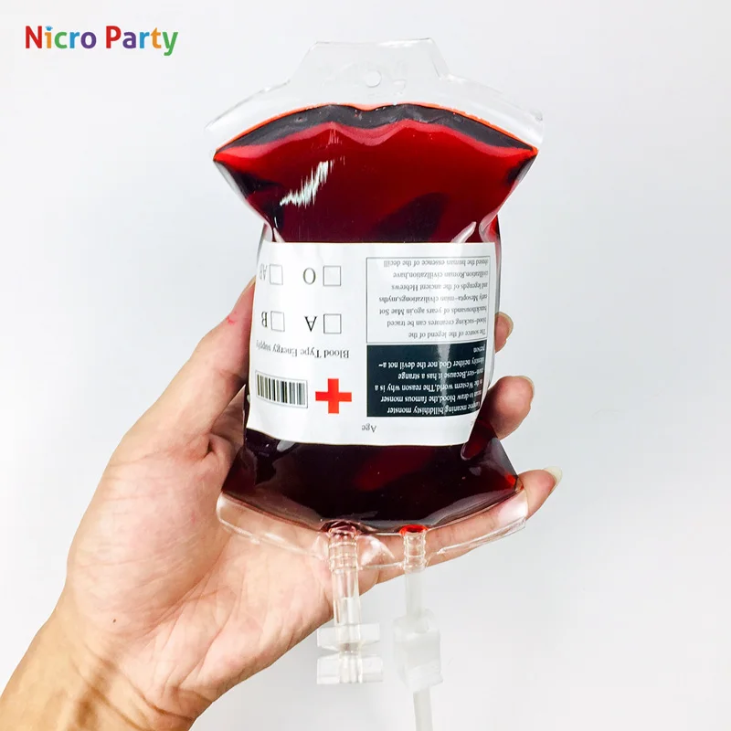 Nicro прозрачная пищевая пленка для Хэллоуина, сумка для напитков, Дневники вампира, косплей, кровяная сумка, реквизит, материалы для декораций на Хэллоуин# ot168