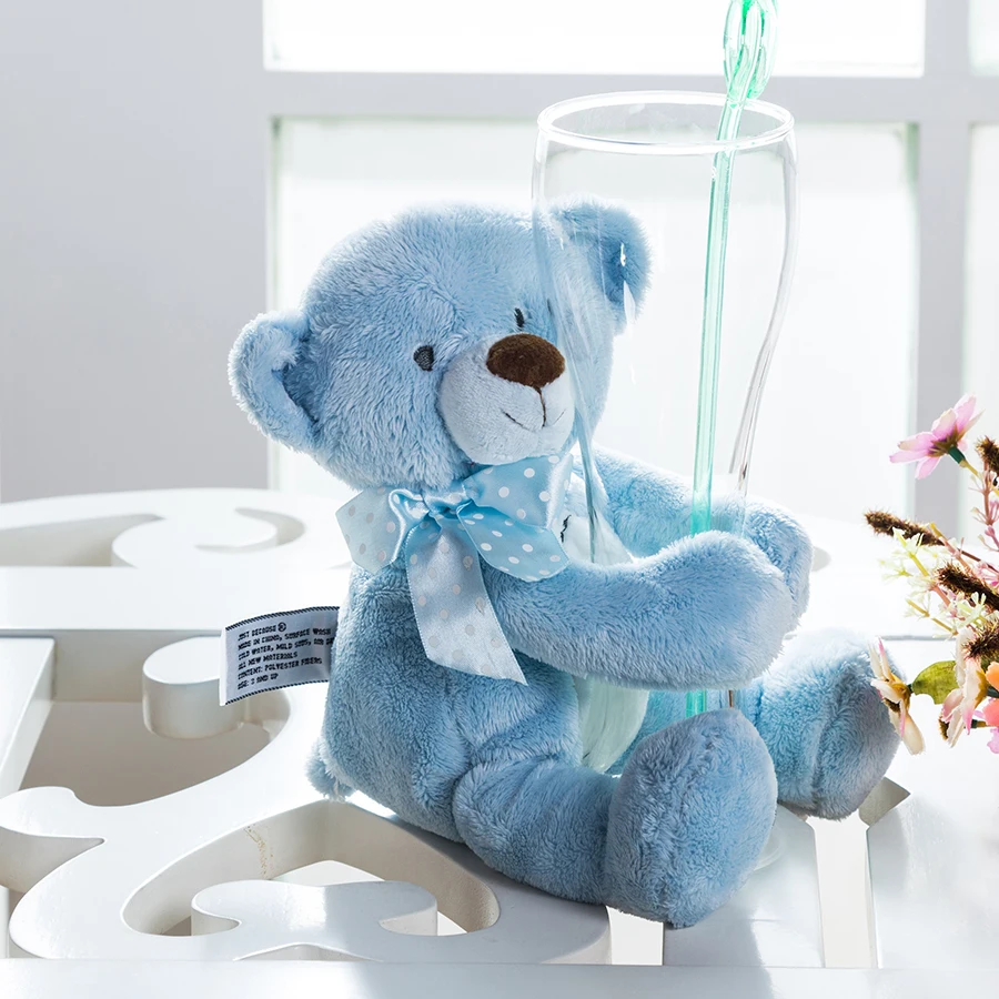 Мягкая Набивная игрушка ваза Huger с медведем розовый/синий/слоновой кости 10