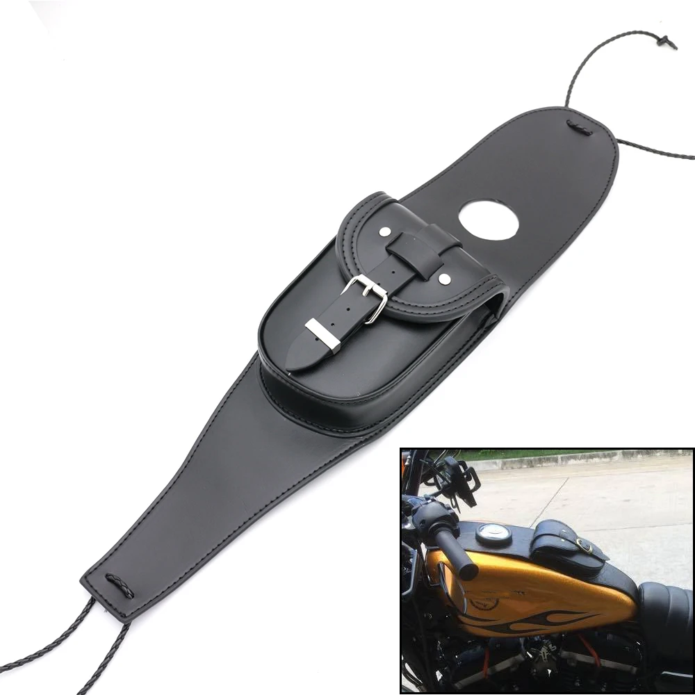 Кожаная сумка на бак мотоцикла чехол панель с карманом для автомобильного